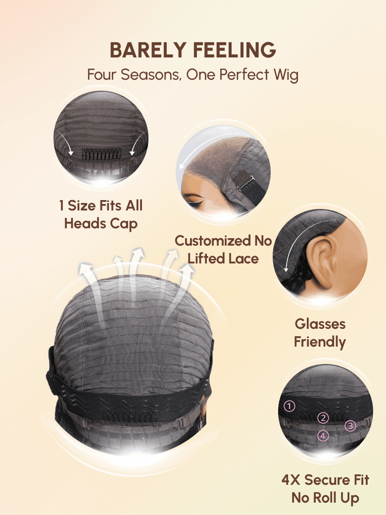 Bye Bye Knots 7x5 Pre-Cut Lace Honey Blonde Highlights Bouncy Water Wave Bob Wig