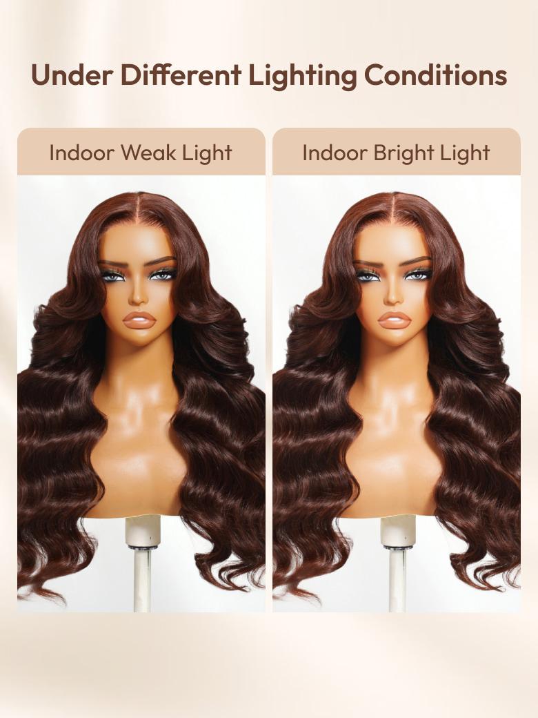 13x4 Pre-Everything? Lace Frontal Dark Auburn Loose Wave Wig with Face Framing Layers