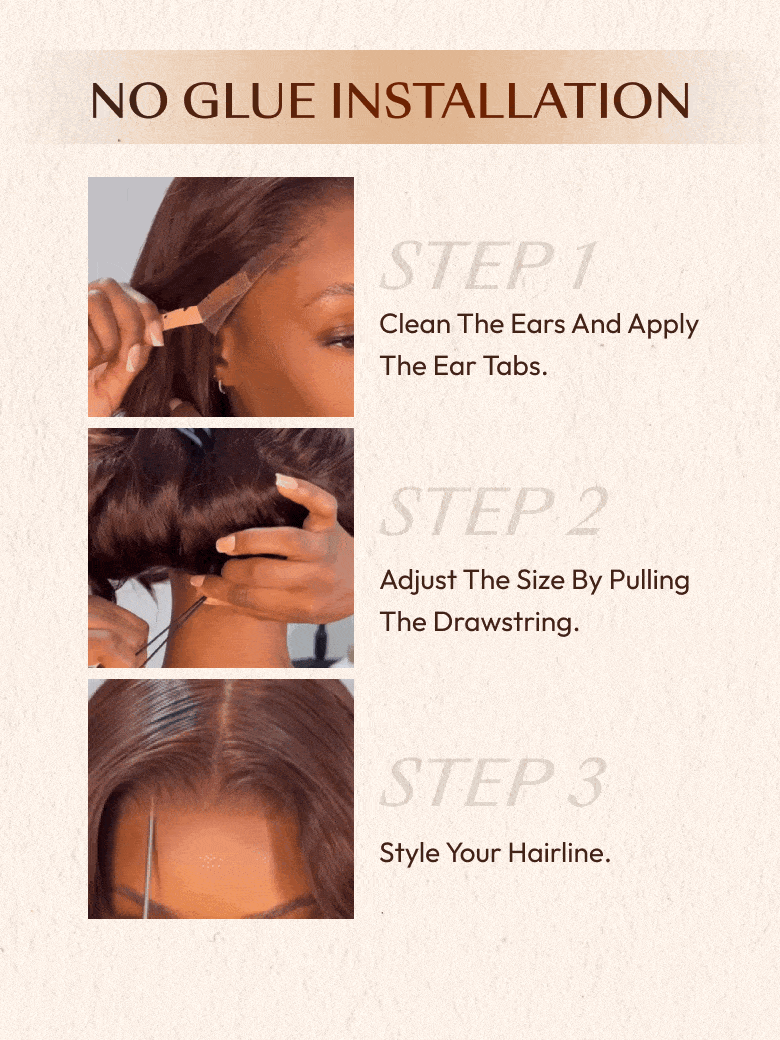 Glueless Auburn Brown 13x4 Pre-Everything? Lace Frontal Loose Wave 100% Human Hair Wig with Invisi Drawstring & Face Framing Layers 150% Density