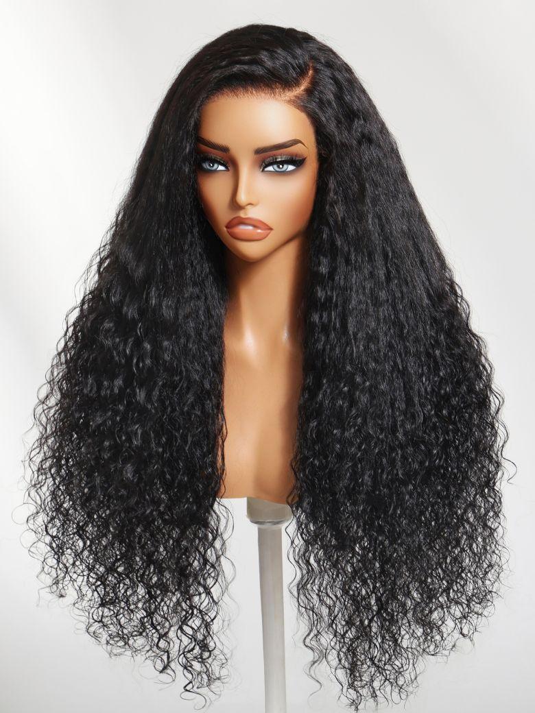 13x4 Pre-Everything? Lace Frontal Chestnut Brown Water Wave Glueless Drawstring Wig