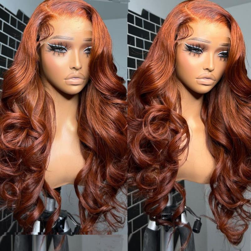 Copper Brown Body Wave Wig 13x4 Lace Front
