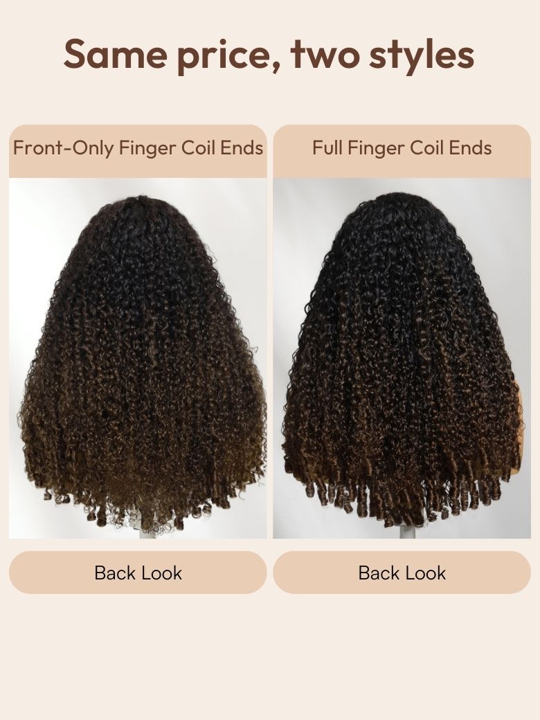 Bye-Bye Knots? 7x5 Lace Natural Black Jerry Curly Drawstring Wig with Defined Finger Coil Ends