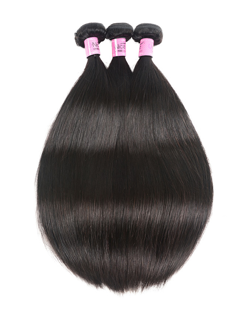 Hair 3 Bundles Straight Human Hair With 13x4 Lace Frontal