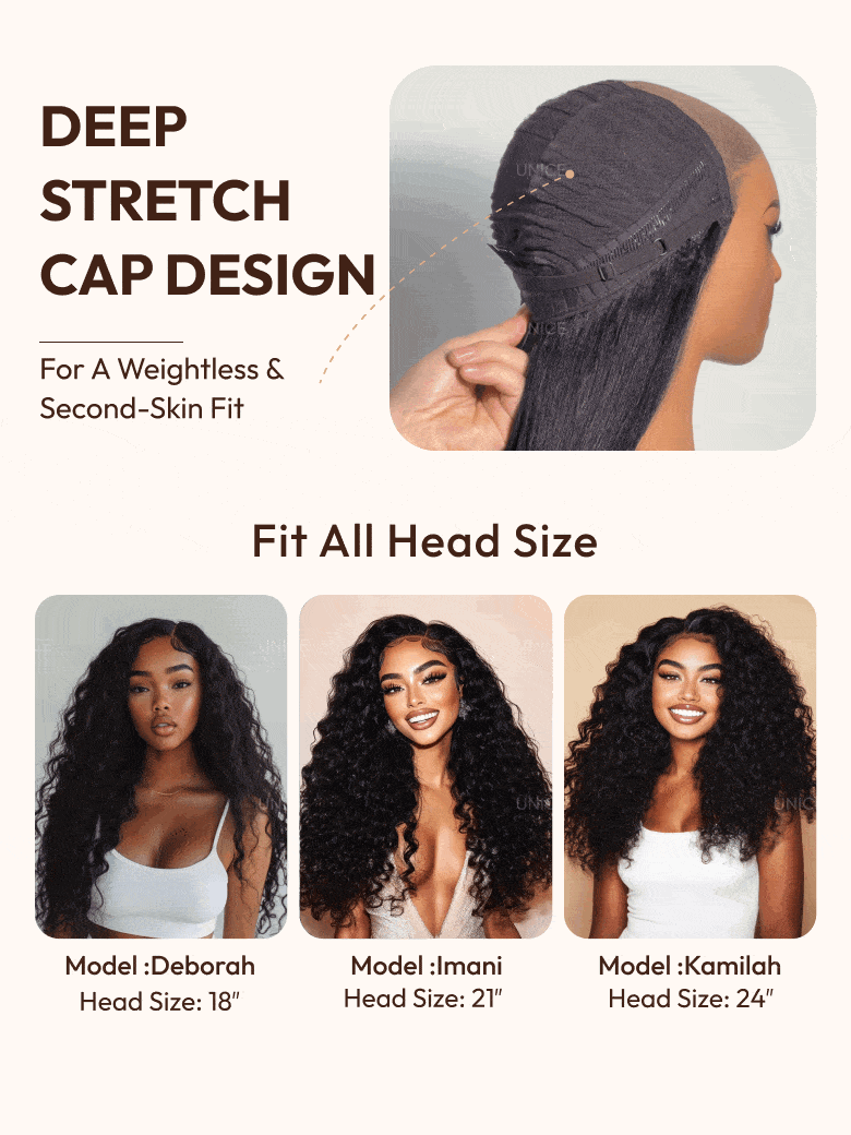 Bye-Bye Slip? Wig Black Yaki Straight Flexible Mesh Cap Wig with Secure Silicone Strips and Drawstring