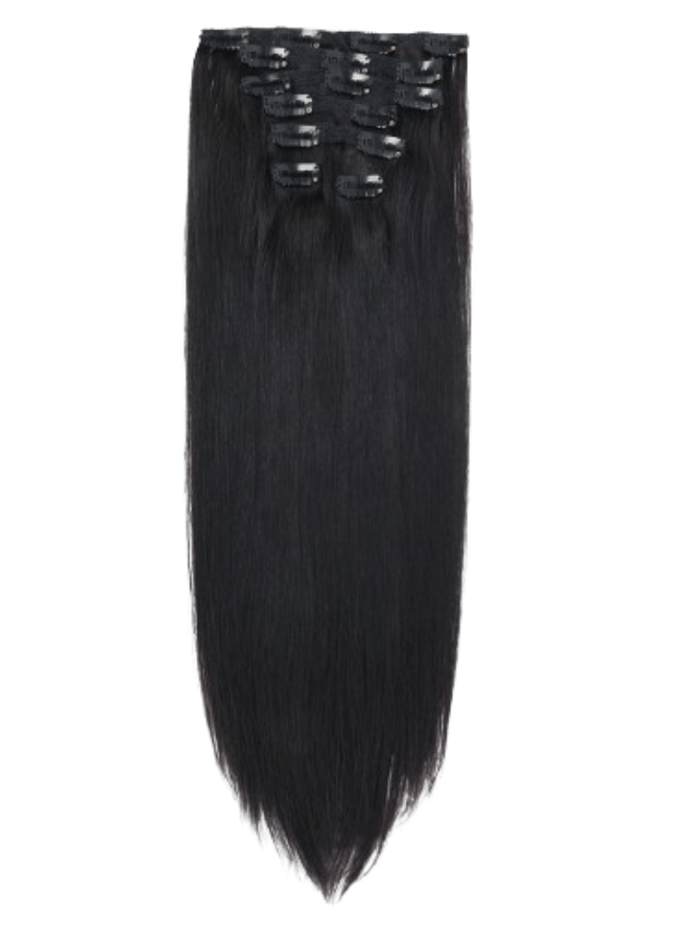 Off Black Human Hair Clip In Extension