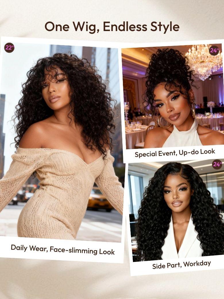 7x5 Drawstring Bye-Bye Knots? Wig Quick Glueless Wet & Wavy Water Wave Invisible Knots Glueless Wig