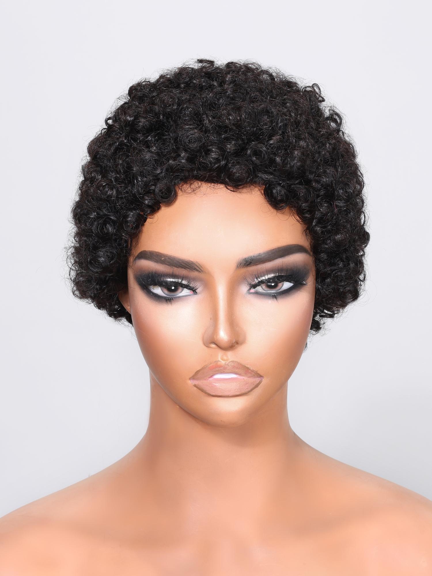 Pixie Cut Afro Beginner Friendly Glueless Black Wig