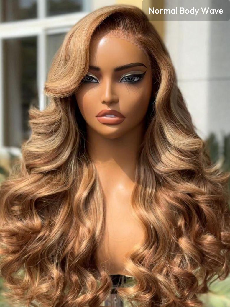 13x4 Pre-Everything? Lace Frontal Mahogany Brown Loose Wave Wig With Face Framing Layers