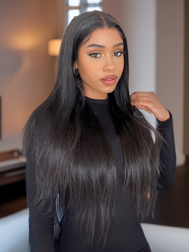 Lace Closure Wigs Glueless Straight Human Hair