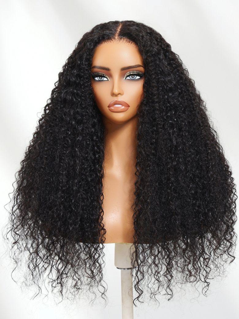 18"-22" Bye-Bye Knots 7x5 Lace Multi Textured Water Kinky Curly Wig with Invisi Drawstring