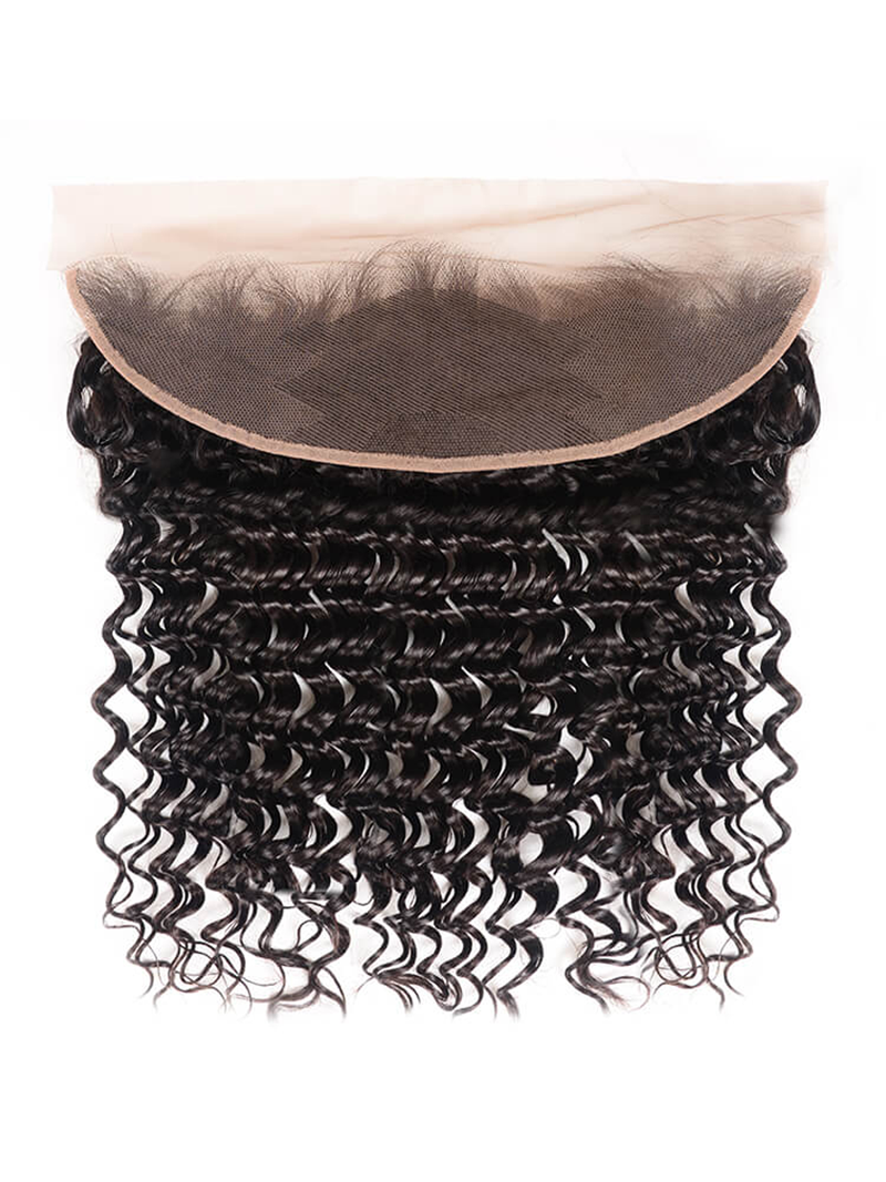 Hair 3 Bundles Deep Wave Hair Weft With 13x4 Lace Frontal