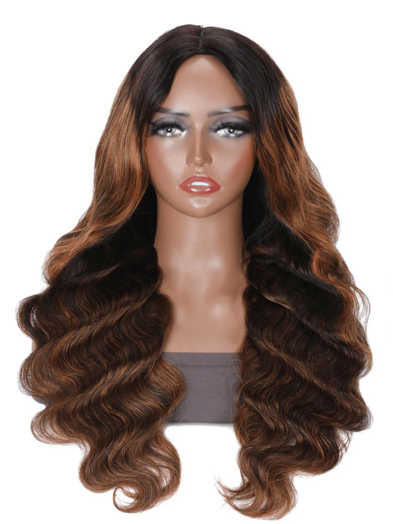 V Part Ready To Wear Shadow Root Brown Balayage Glueless Protective Style Wig
