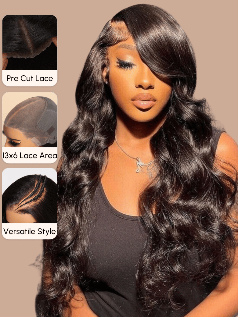 7x5 Lace Bye Bye Knots & 13x6 Lace Frontal Black Body Wave Pre-Everything Wig 150% Density