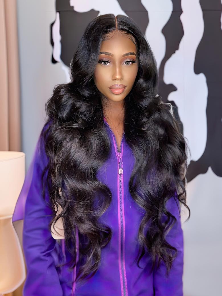250% High Density Body Wave U Part Human Hair Sew In Wig