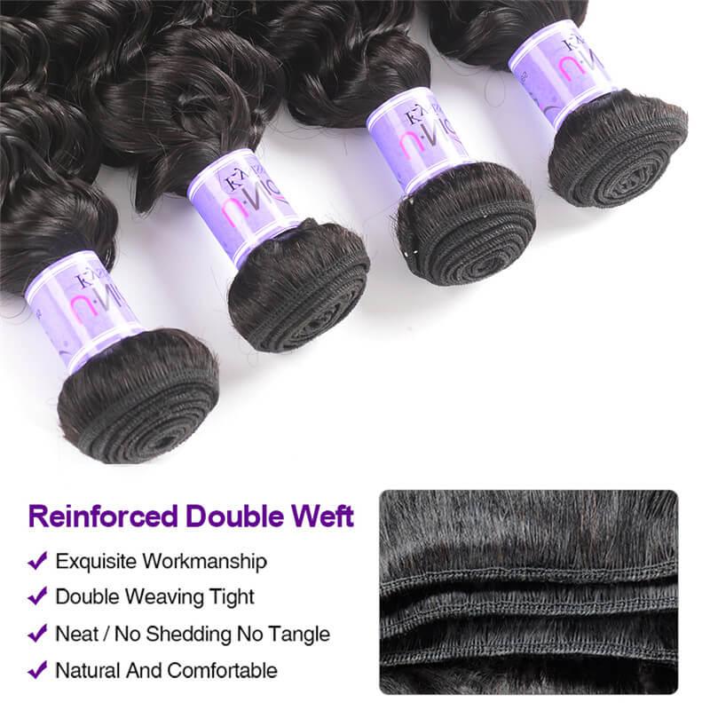Good 4 Bundles Malaysian Deep Wave Hair With Closure Kysiss Series
