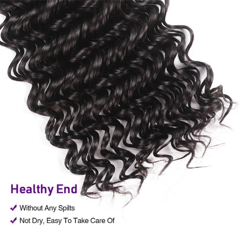 100% Peruvian Deep Wave 3pcs Virgin Hair Extension With Closure Kysiss Series
