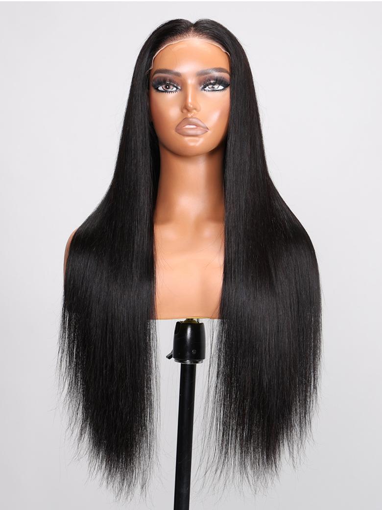 Put On And Go 6x4.5 Pre Cut Lace Straight Black Put On And Go Glueless Air Wig