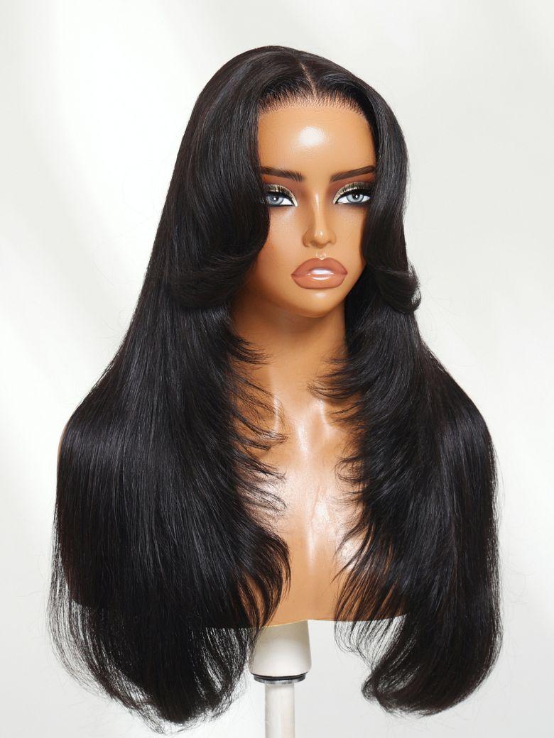 Bye-Bye Knots 7x5 Lace Layered Straight Wig With Side Bangs