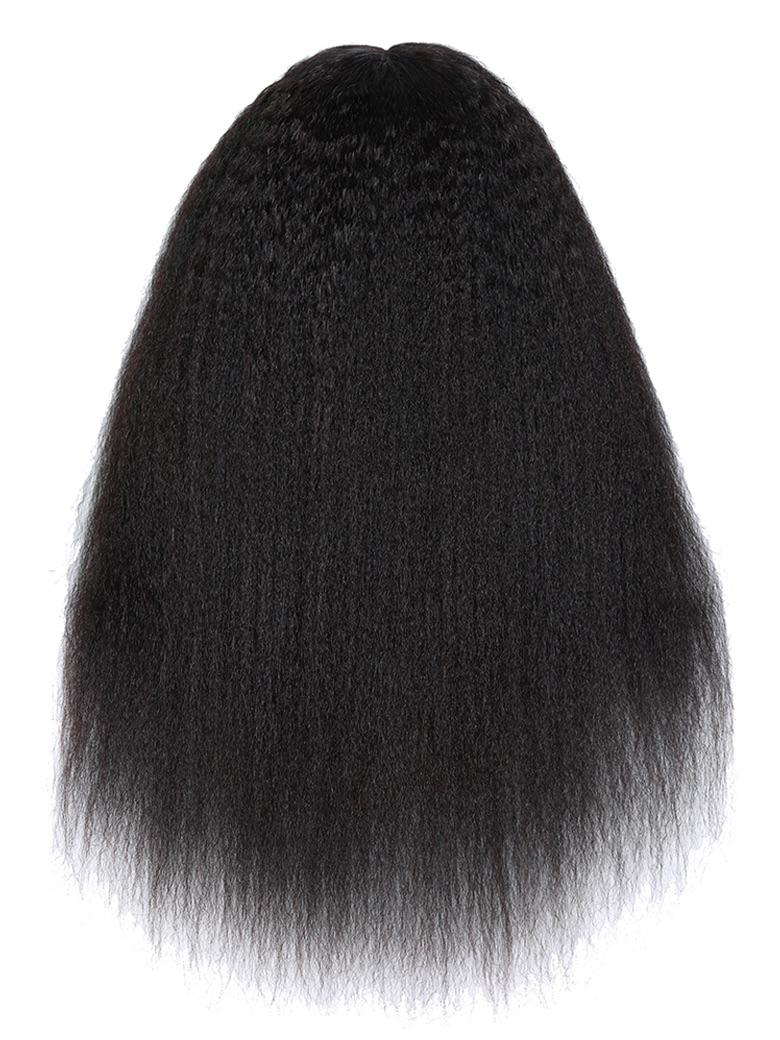 Beginner Friendly Hand-Tied V Part Kinky Hair Straight Wig Upgrade U Part Human Hair Wig