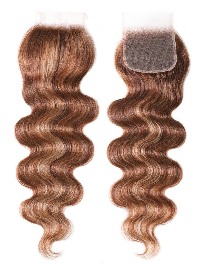 Honey Blonde Piano Highlighted Body Wave 4Pcs Bundles With Closure