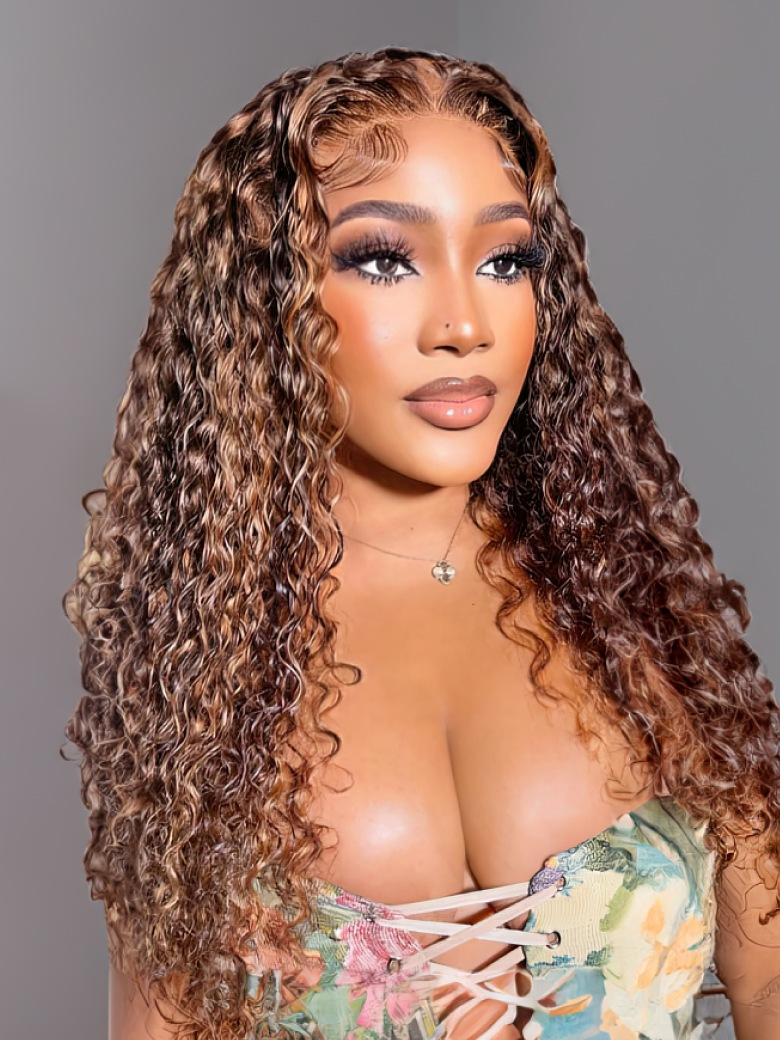 6x4.5 Pre Cut Transparent Lace Bleached Knots Put On And Go Kinky Curly Air Wig Pre-Plucked Hairline