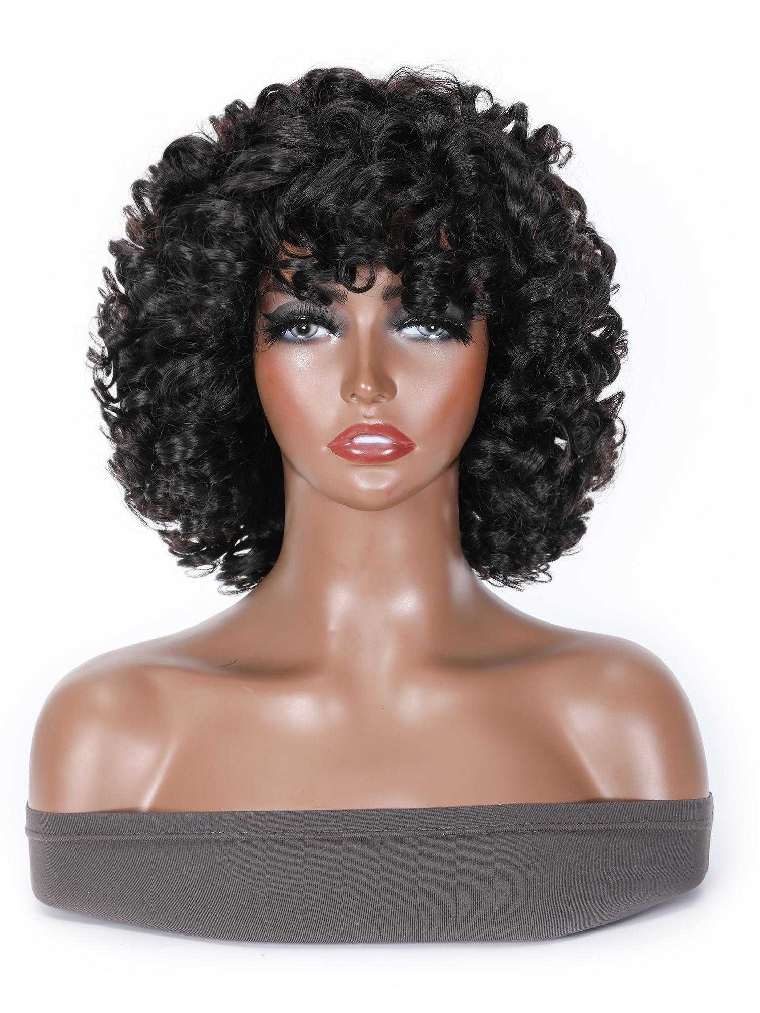 Gorgeous Loose Bouncy Curly Glueless Wig Short Bob Style For Women 10 Inch