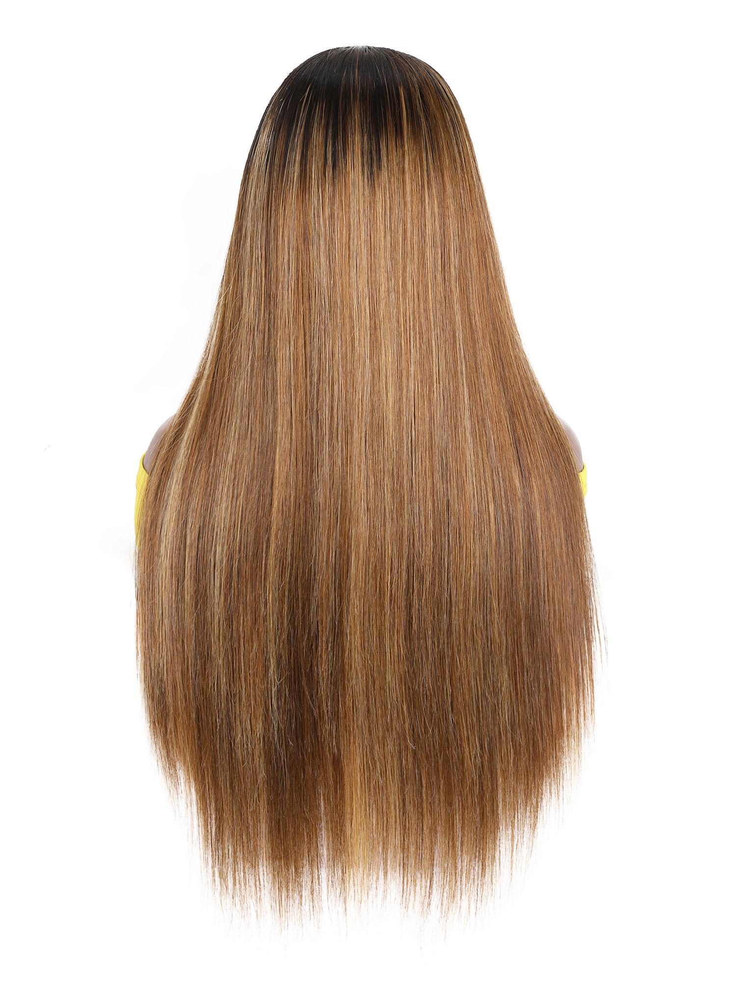 BOGO | Honey Blonde Ombre Straight Headband Wigs With Dark Roots 150% Density
