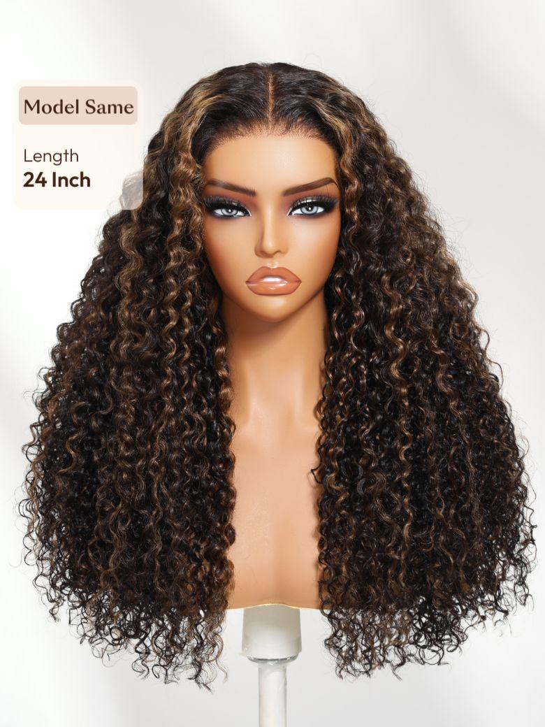 Bye-Bye Knots Wig 7x5 Lace Balayage Highlights Jerry Curly Wig