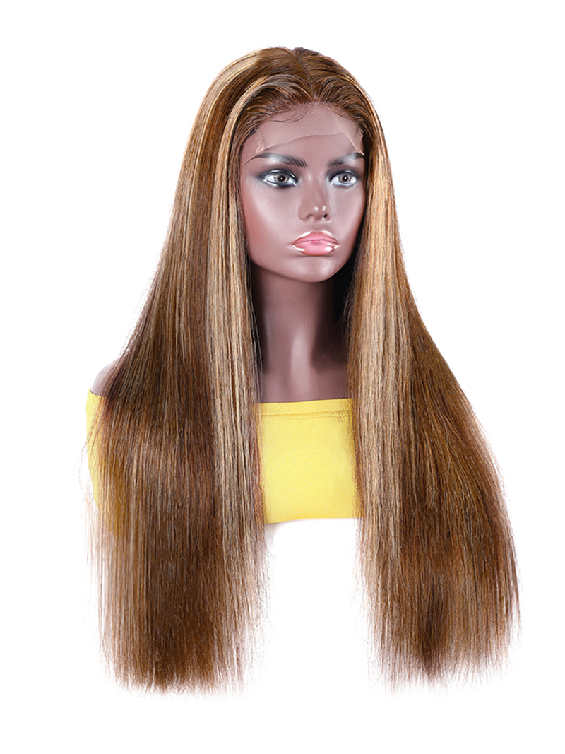 Brand Day sale Hottest Color 150% density Lace Part Honey Blonde Wig Brown Highlight Straight Wig