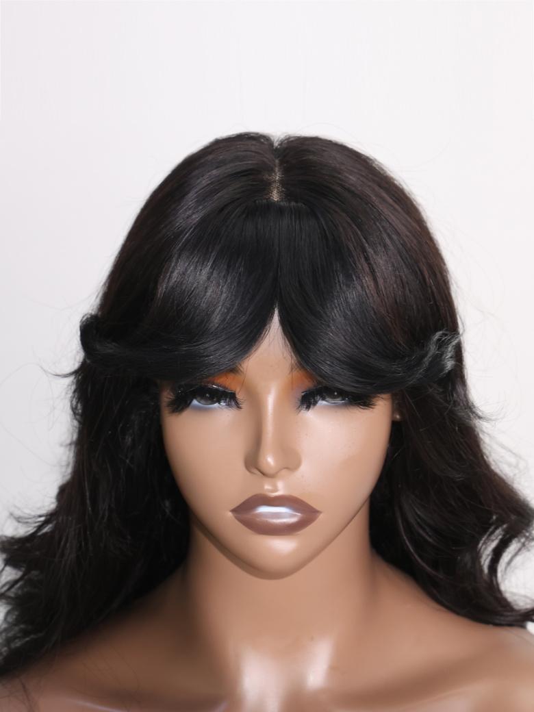 0.5x2.5 Clip-In Human Hair Curtain Bangs Double Clip