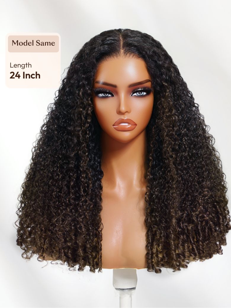 Bye-Bye Knots? 7x5 Lace Natural Black Jerry Curly Drawstring Wig with Defined Finger Coil Ends