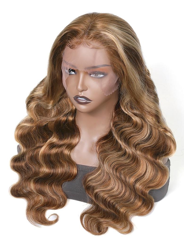 Honey Blonde Body Wave Highlights 13x5 T Part Color Wigs Supernatural and Realistic