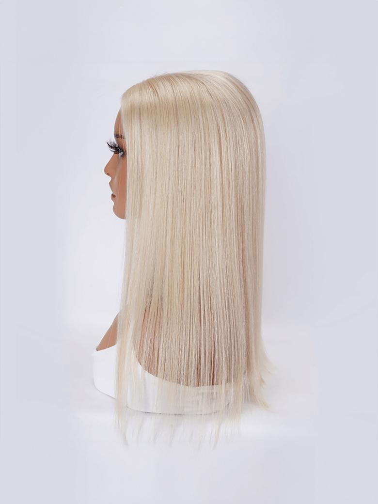 Hair Topper Platinum Blonde Lightweight And Breathable Lace Front Clip In