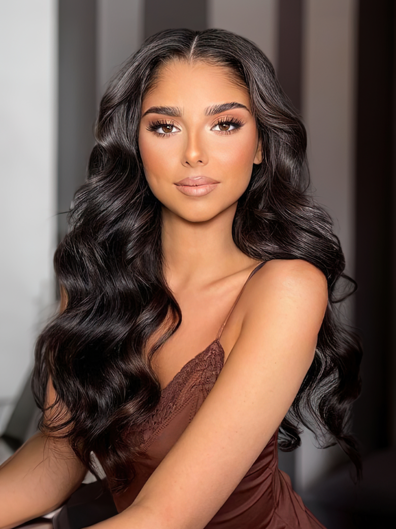 250% High Density Body Wave U Part Human Hair Sew In Wig