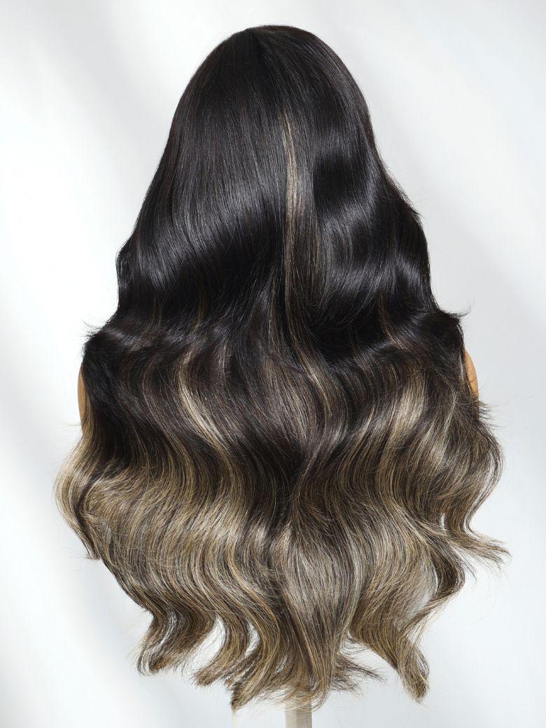 Bye-Bye Knots? 7x5 Lace Black With Blonde Highlight Loose Wave Wig With Invisi Drawstring & Face Framing Layers
