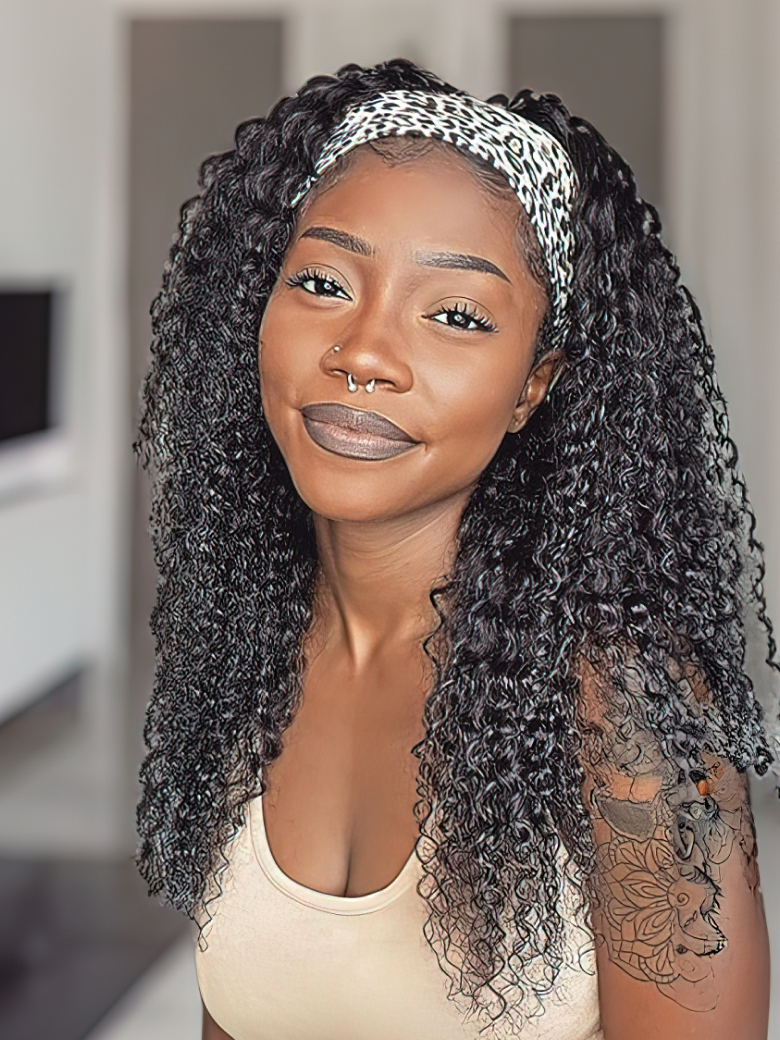 Top Star Water Wave Headband Wig 150% Density No Glue Needed