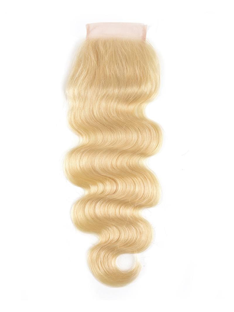 100% Virgin Human Hair 3PCS 613 Blonde Color Body Wave With 4x4 Lace Closure