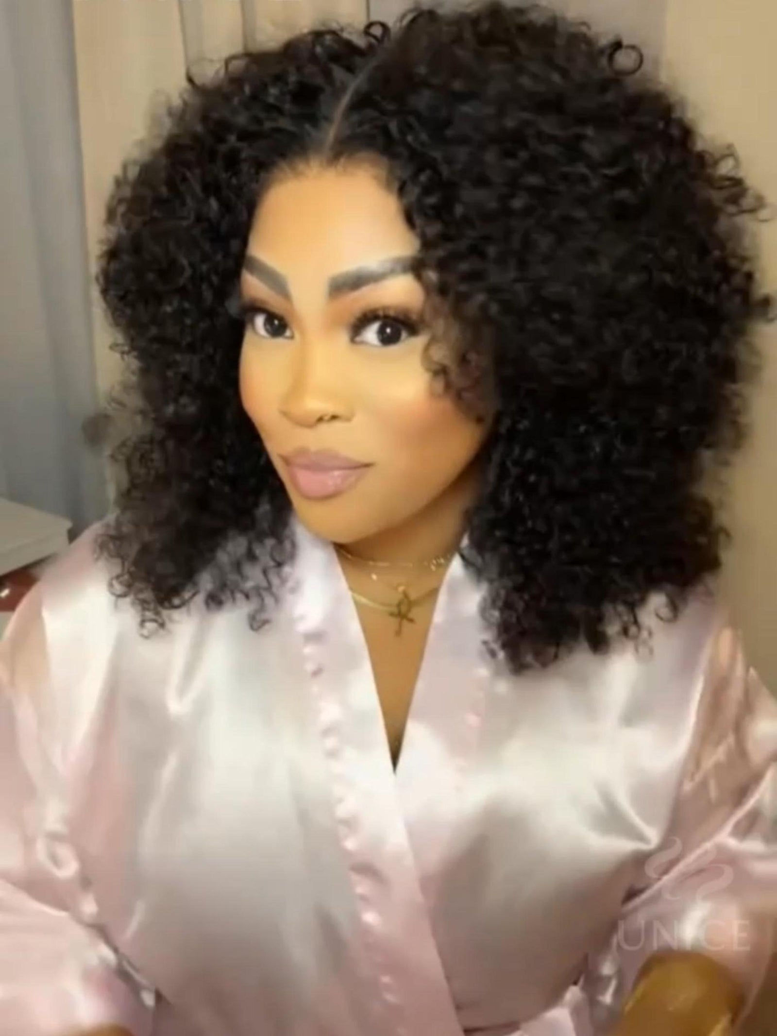 7x5 Lace Bye Bye Knots Glueless Wig Black Kinky Curly Wig With 4C Baby Hair 150% Density Drawstring Wig