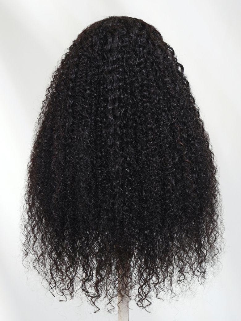 Bye-Bye Knots? 7x5 Lace Natural Black 4D Mixed Texture Burmese Curly Wig with Invisi Drawstring