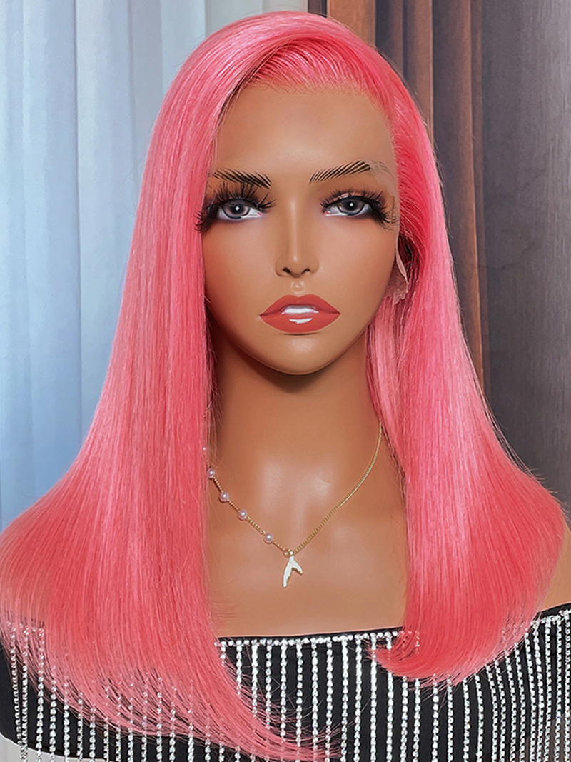 Candy Luxe Short Pink 13x4 Lace Front Shoulder Length Bob Wig