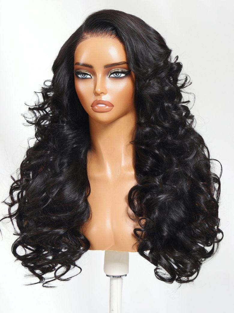13x4 Pre-Everything? Wig With Loose Wave Face-Framing Layers And Side-Swept Bangs