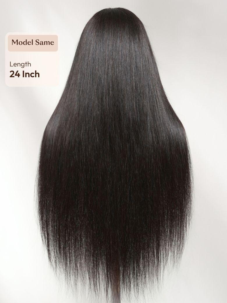 360 HD Lace Pre-plucked Luxury Raw Virgin Hair Natural Black Straight Wig