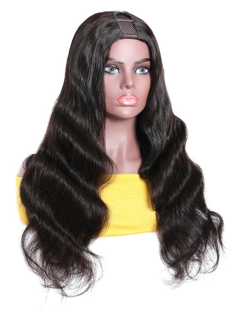 U Part 100% Real Huma Hair Leave Out Body WaveWig Natural Color