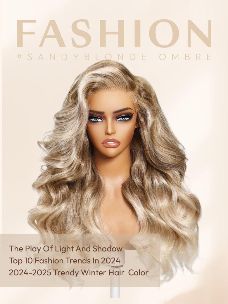 Pre-everything 13x4 Lace Frontal Sunny Blonde Ombre Color Loose Wave Pre-Everything Wig