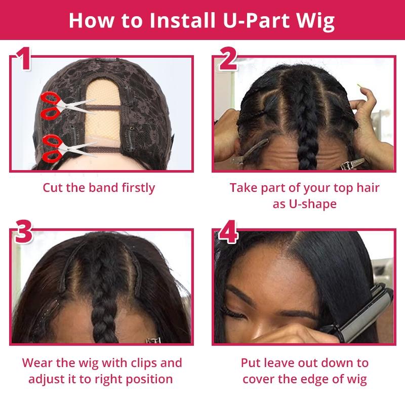 Glueless U Part Brown Ombre Water Wave Wig For Beginner