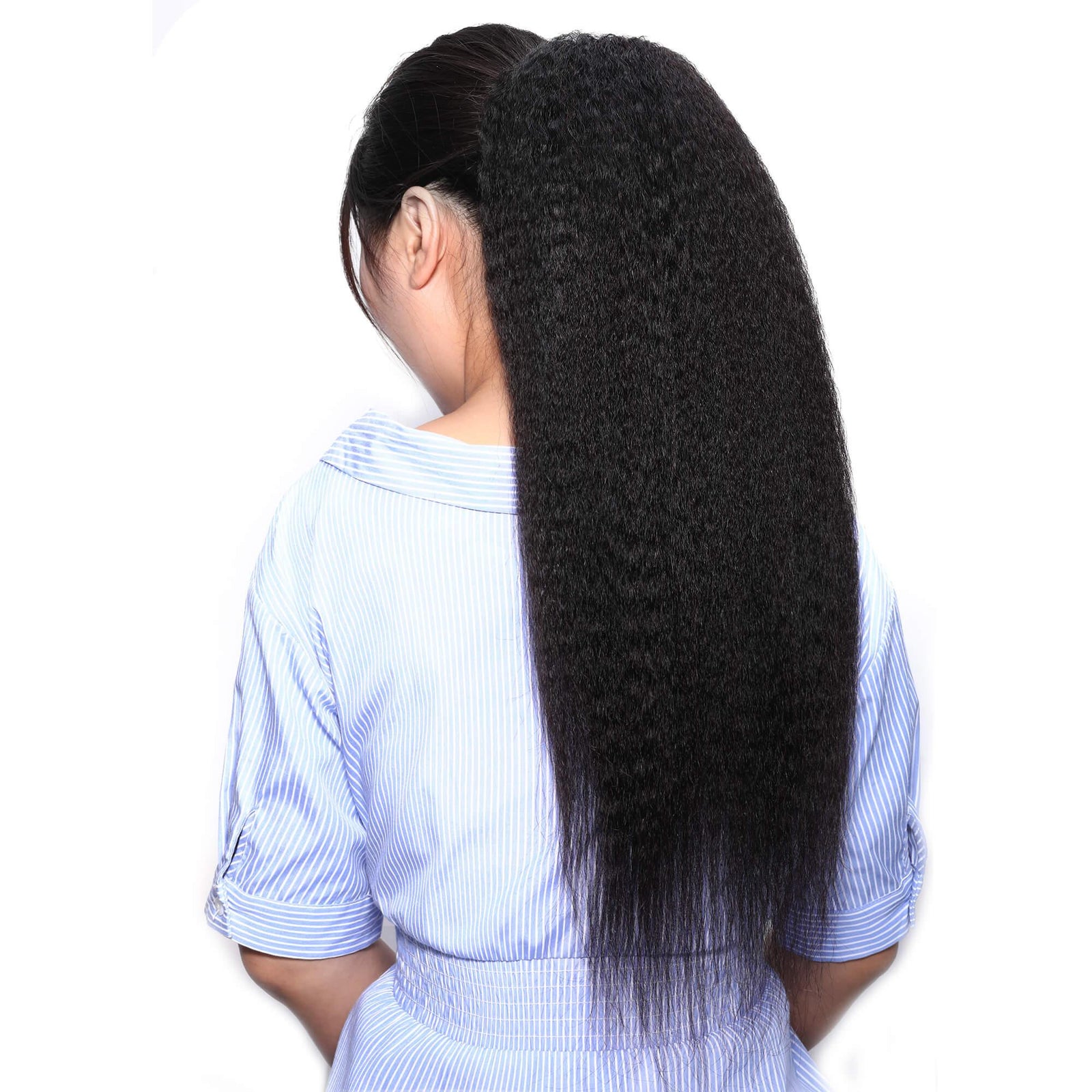 Drawstring Hair Ponytails 100% Human Hair Brazilian Kinky Straight Ponytail 10-24" Brazilian Ponytail