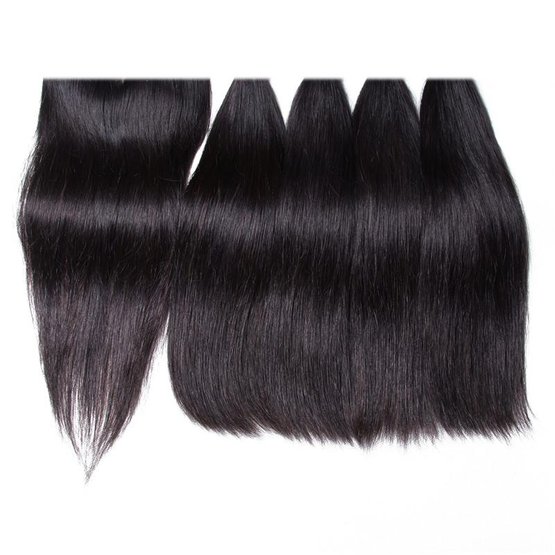 4 Bundles Brazilian Straight Virgin Hair With Closure Kysiss Series