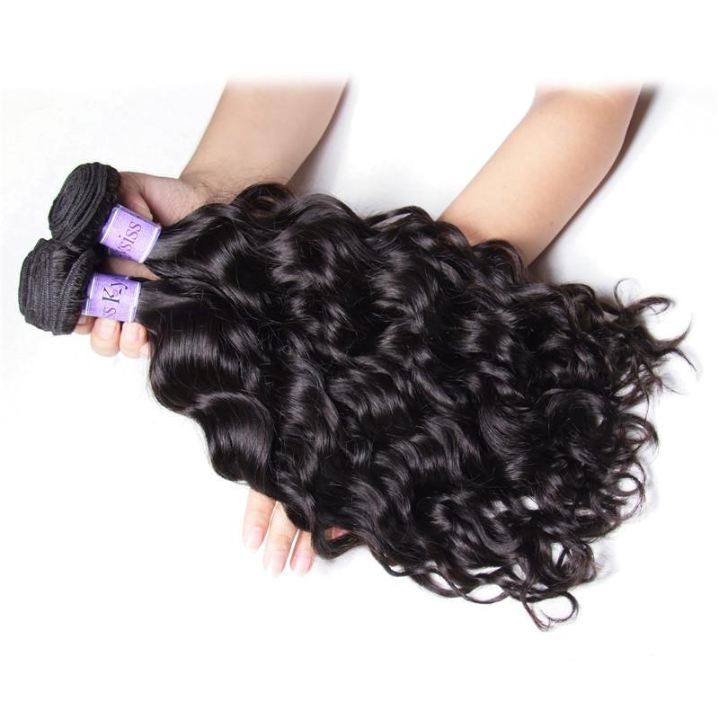Quality 3 Bundles Virgin+ Natural Wave Hair With Lace Closure Kysiss Series