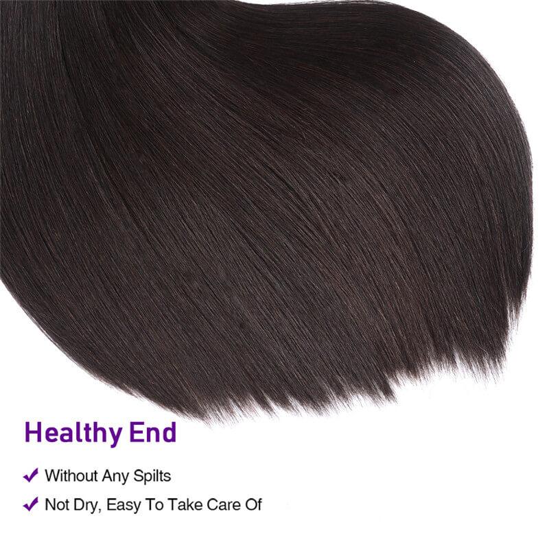 3 Bundles Of Indian Straight Hair With Lace Closure Kysiss Series