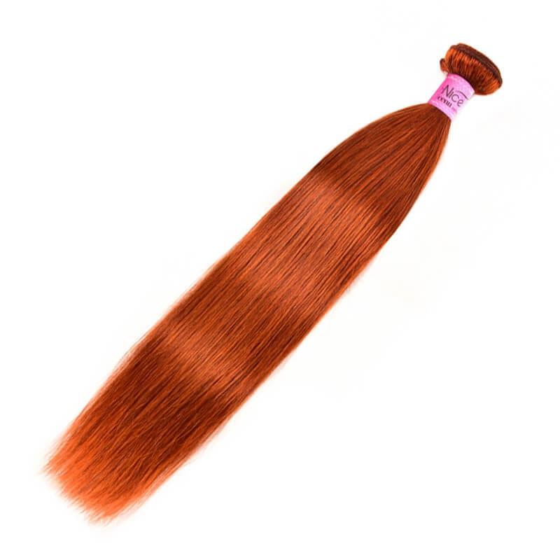 Virgin Straight Hair Ginger Hair 1 Piece #350 Pure Color 8-30 Inch Hair Bundles